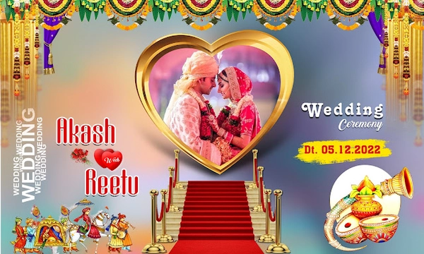 thumbnail Akash Weds Reetu Wedding Flex Banner